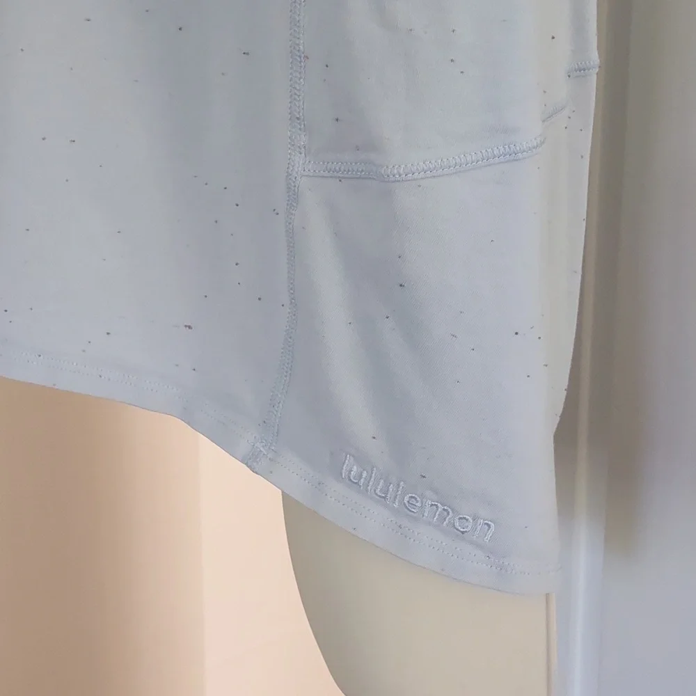 lululemon Light Blue Speckled 3/4 Sleeve Tee - Picture 5 of 8